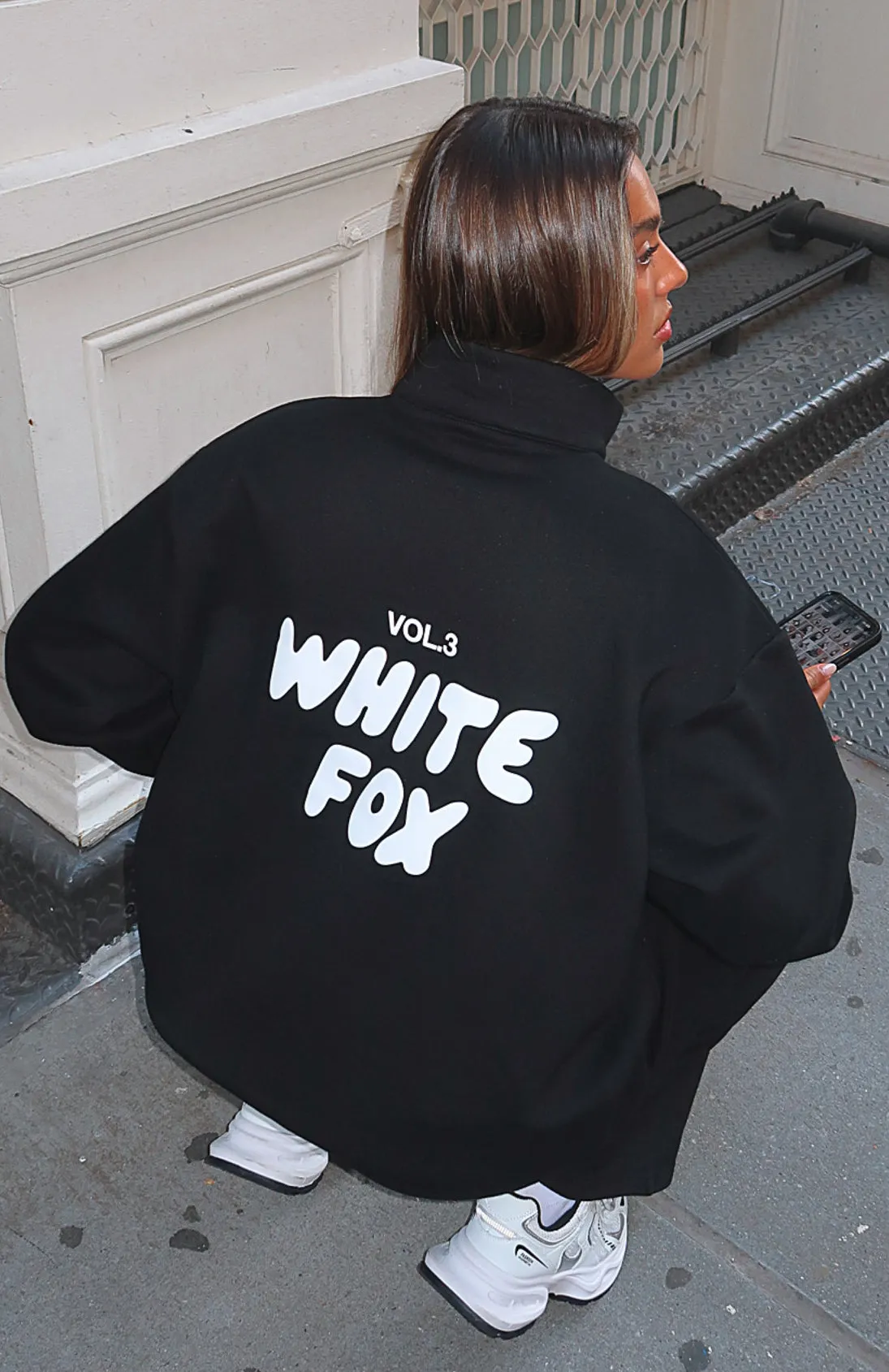 Offstage Zip Front Sweater Monochrome Airy Feel Multi Layer Weaving