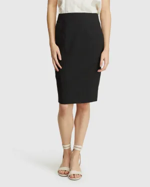 Monroe Wool Stretch Suit Skirt