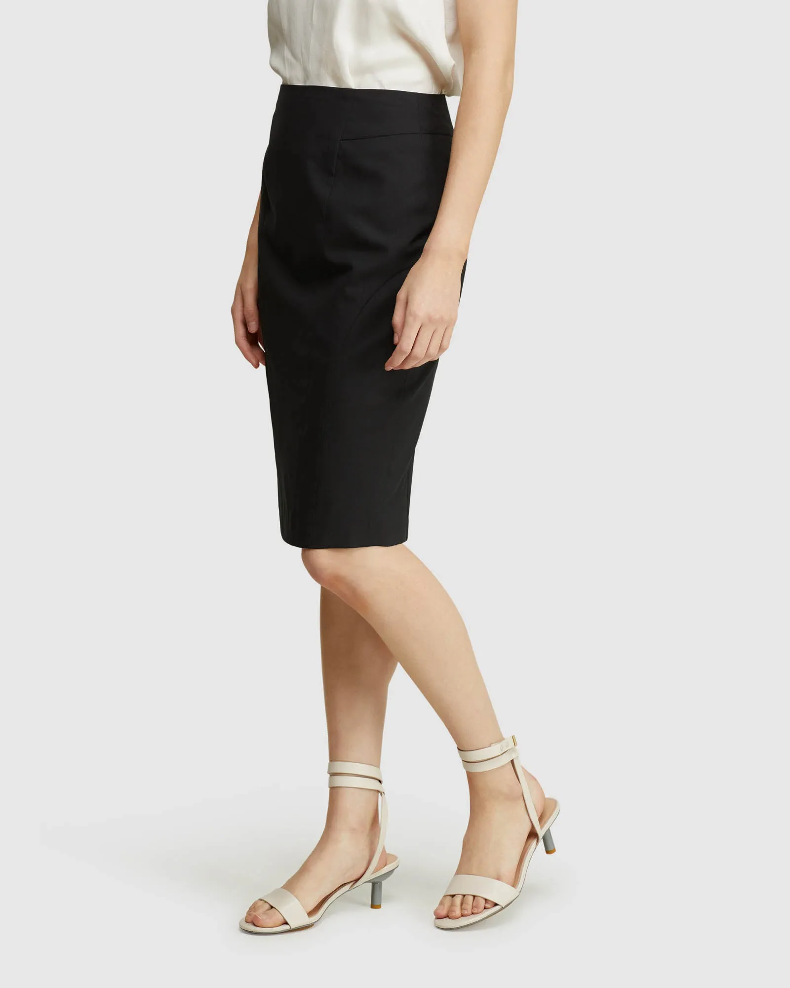 Monroe Wool Stretch Suit Skirt