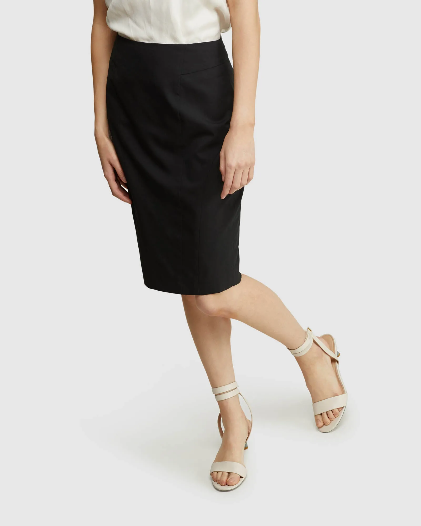 Monroe Wool Stretch Suit Skirt
