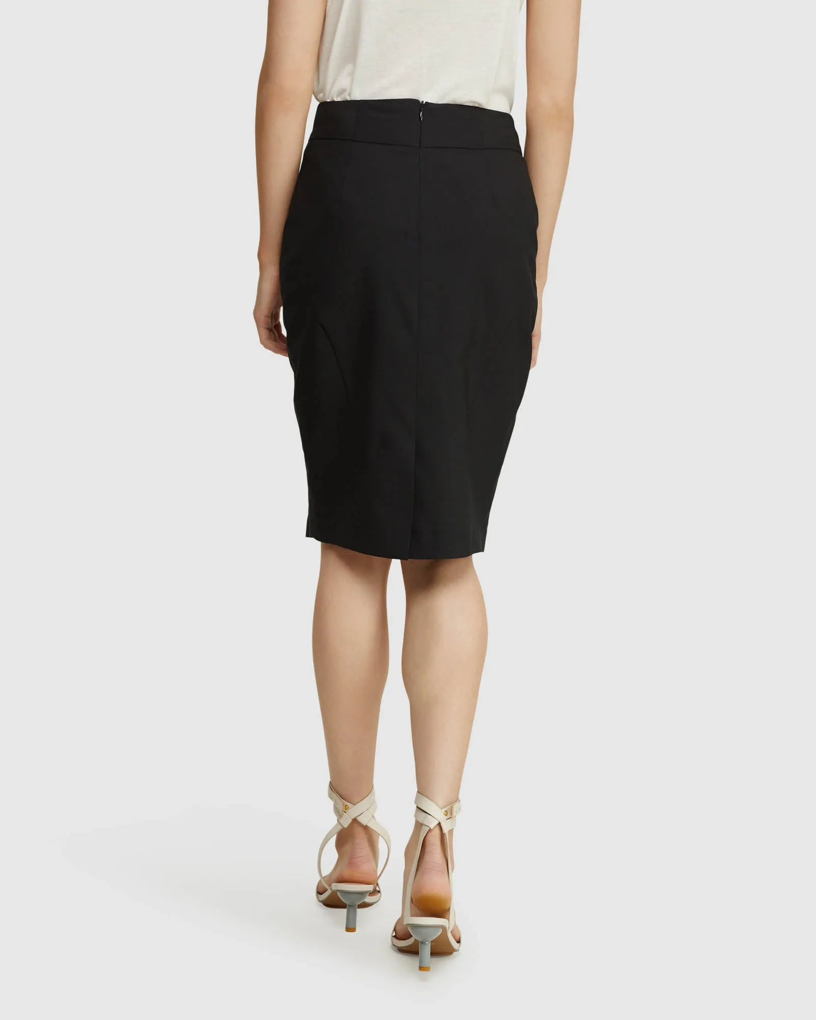 Monroe Wool Stretch Suit Skirt