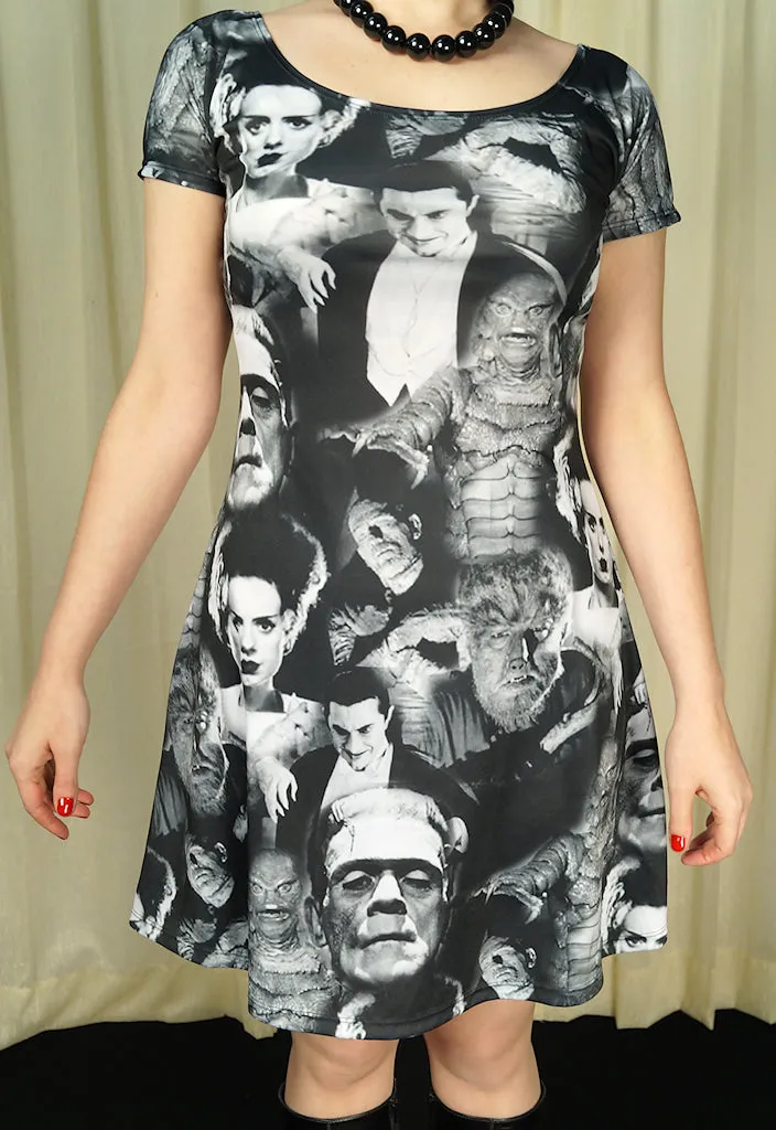 Monster Collage Skater Dress