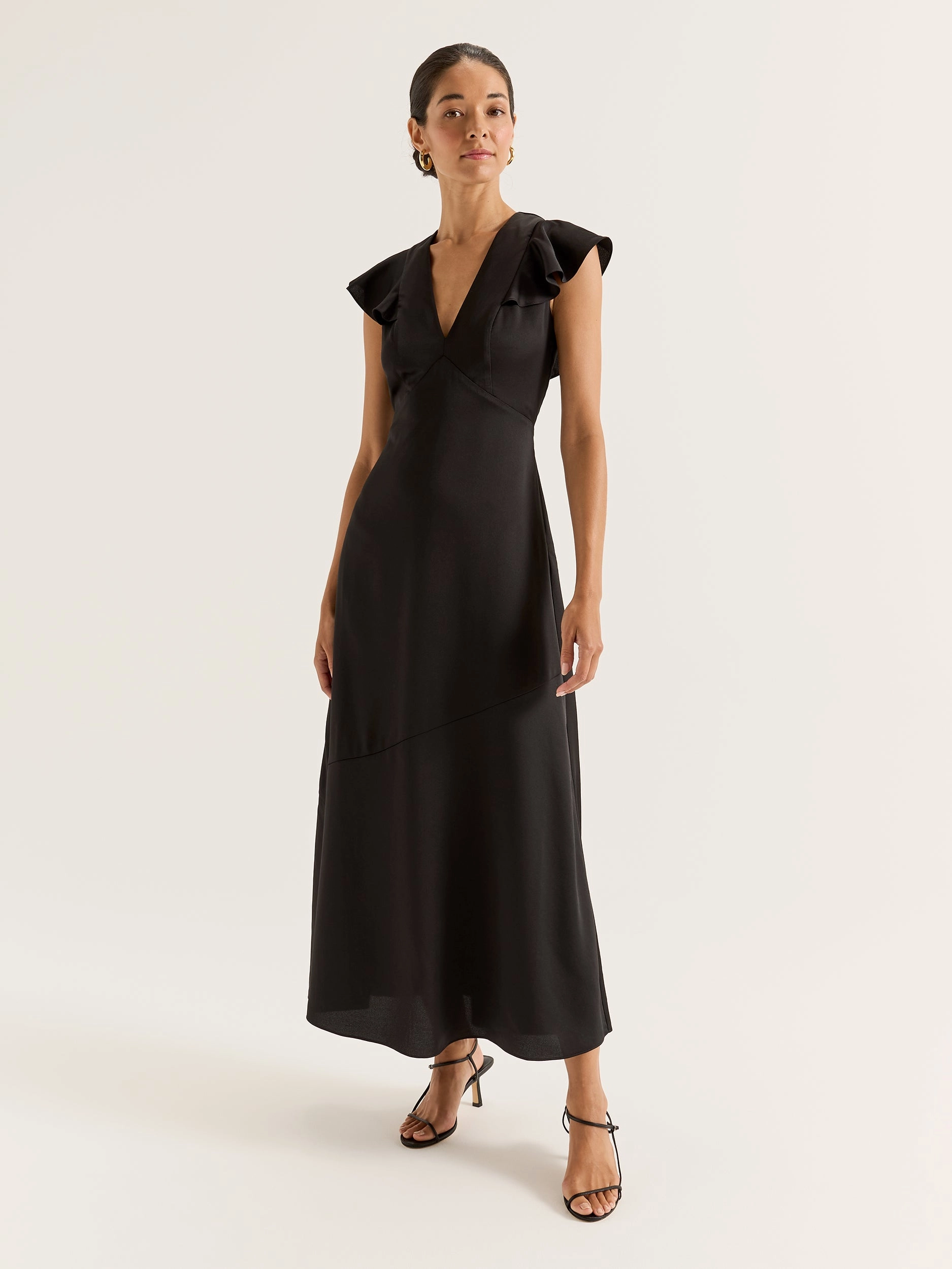 Bright Accent Montreal Flounce Sleeve Dress