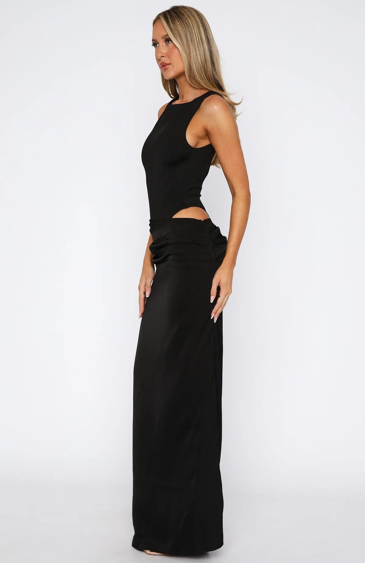 Biodegradable Fiber Composition Moonlight Muse Maxi Dress Black
