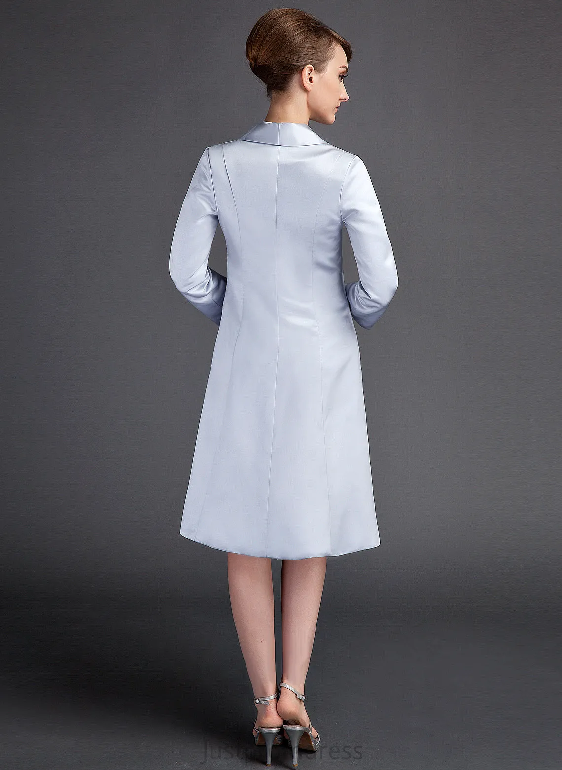 Mother of Neck Bride Alexus Knee-Length Scoop the Dress Sheath/Column Mother of the Bride Dresses Satin