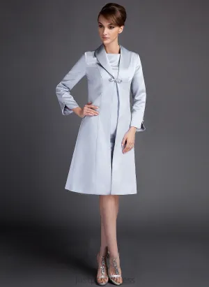 Mother of Neck Bride Alexus Knee-Length Scoop the Dress Sheath/Column Mother of the Bride Dresses Satin