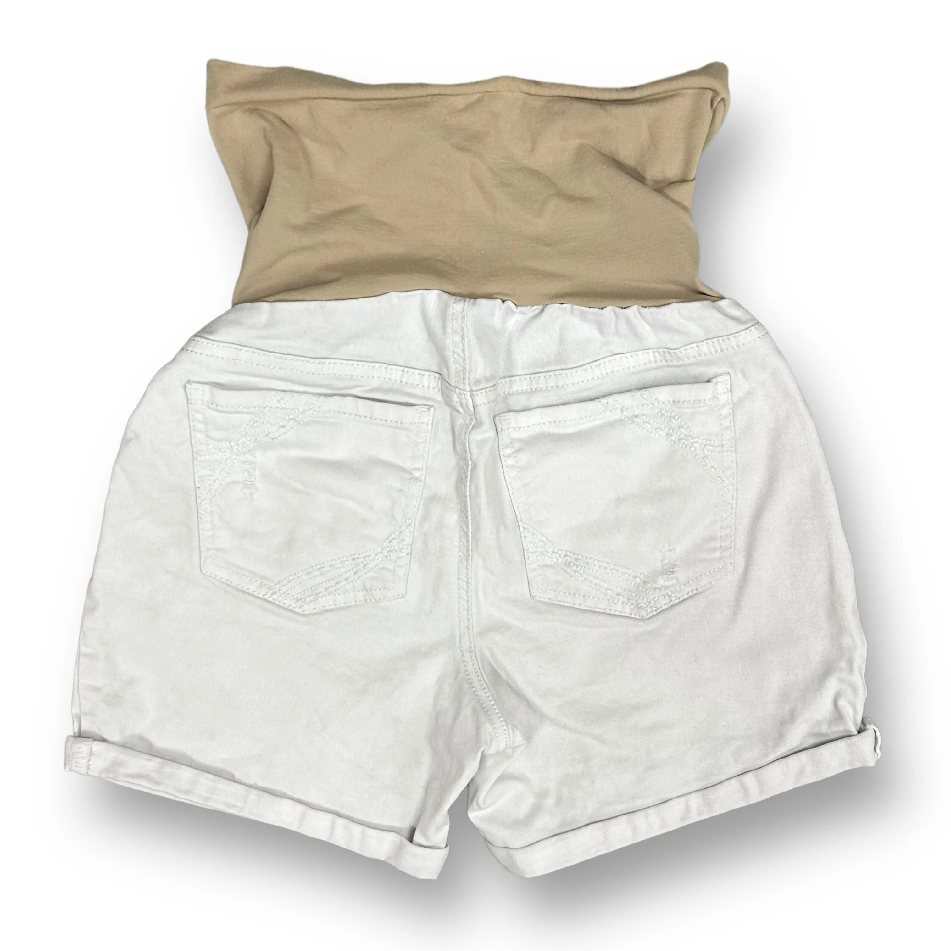 Motherhood Size S White Nylon Waistband Maternity Shorts