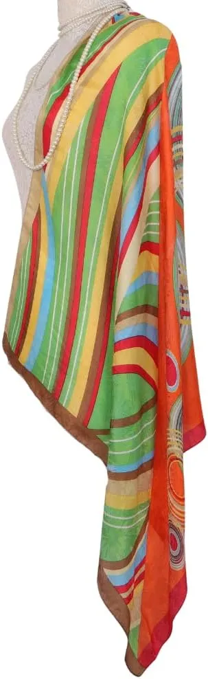 MuLanLegend Turkish Silk Scarf | Light Weight Jacquard Silk Square Scarf | Head Wear Wrap | Creative Design Style