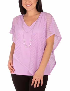 Burnout Poncho Top With Removable Necklace QuickRelease
