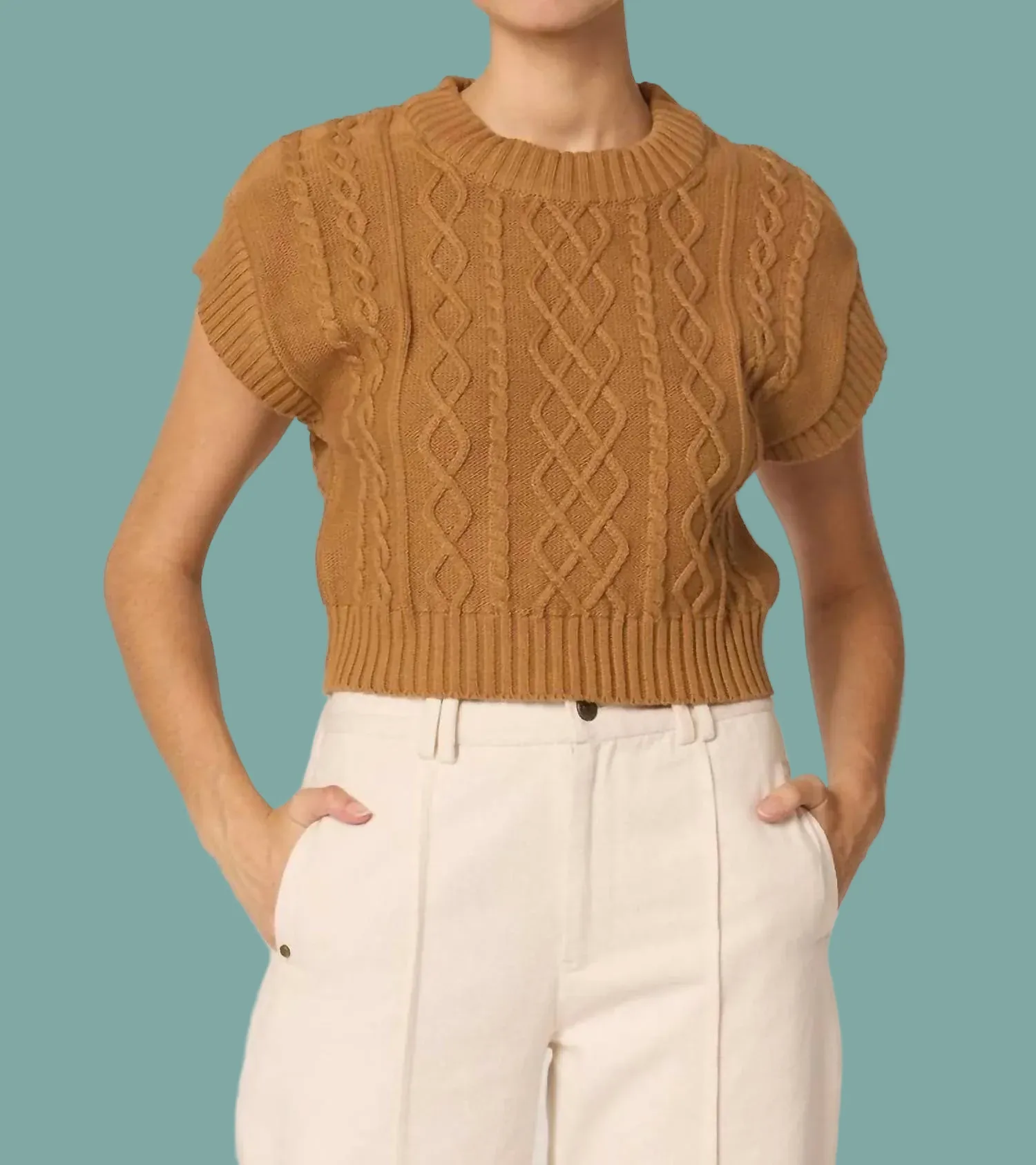 EcoCertified Textile Gigi Sweater Vest - Tan