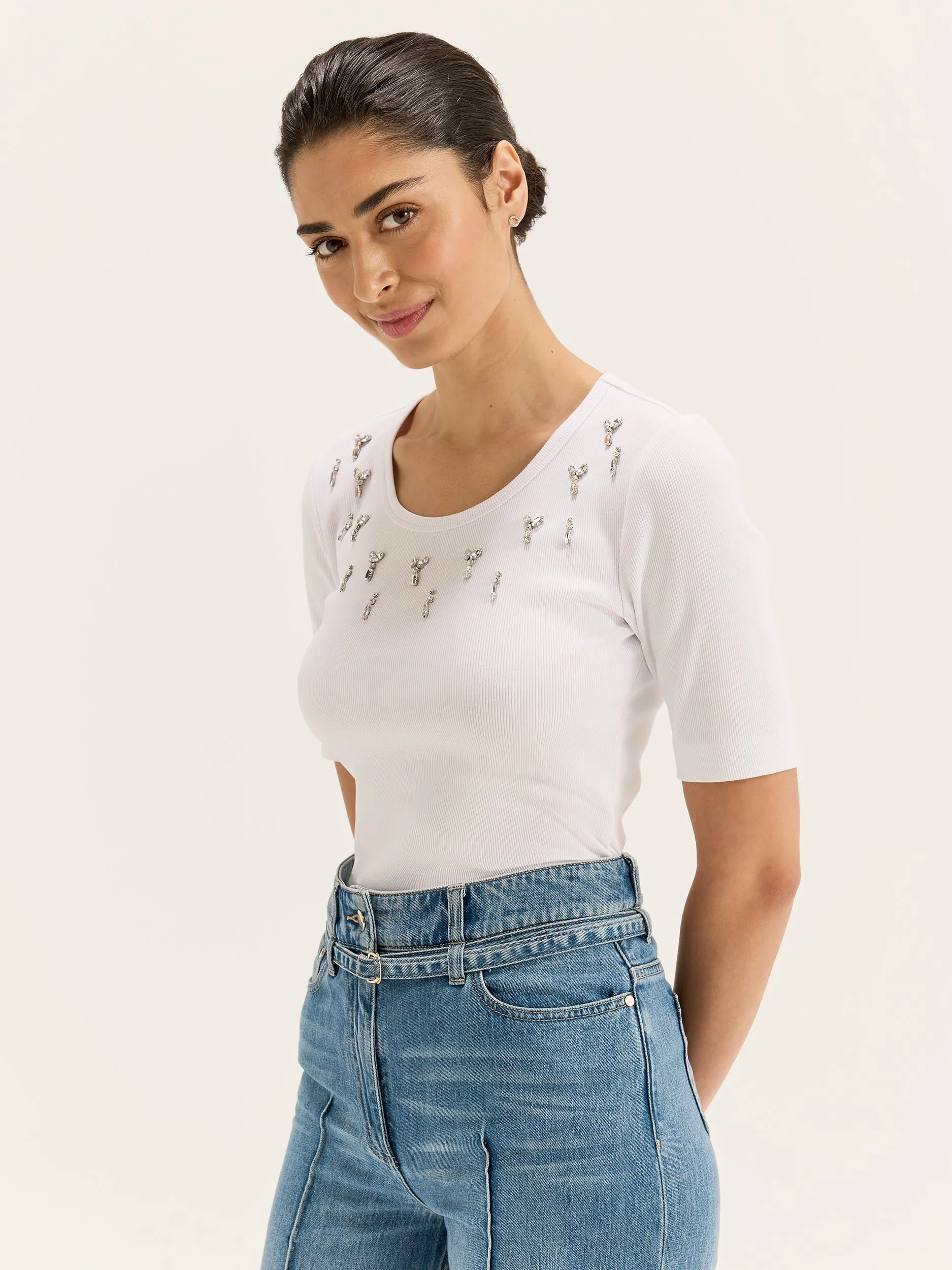 Quick Access Slit Digby Diamante Top