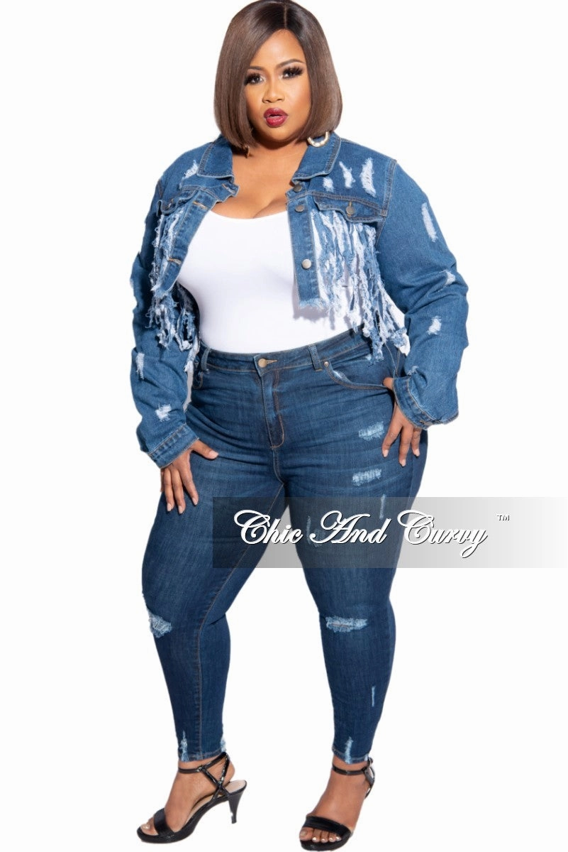 Final Sale Plus Size Spot Distressed Jean in Denim Relaxed Wear