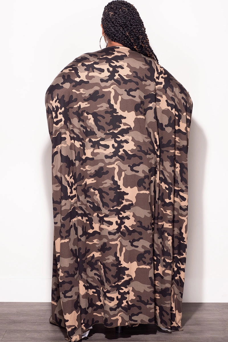 Final Sale Plus Size 2pc Kaftan and Pants Set in Camo Modern Cut