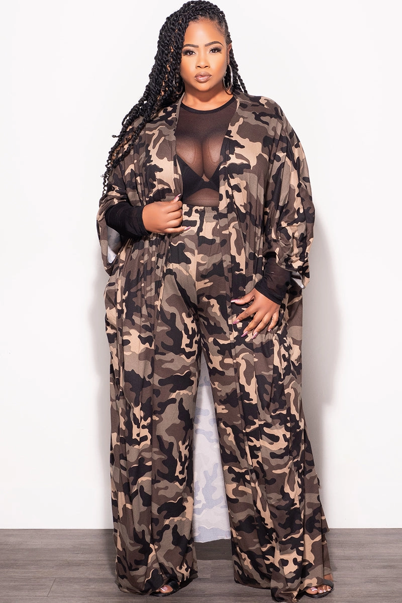 Final Sale Plus Size 2pc Kaftan and Pants Set in Camo clean design