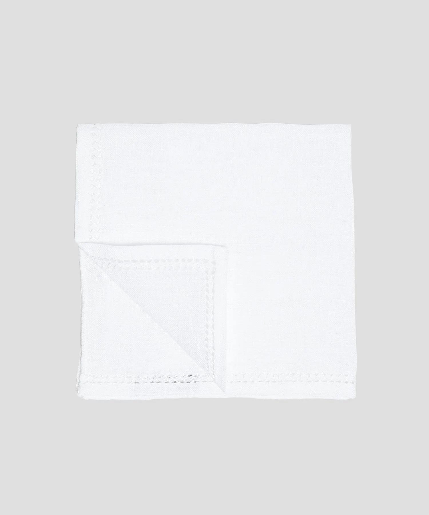 Mungai Punto Quadro Pocket Square in White