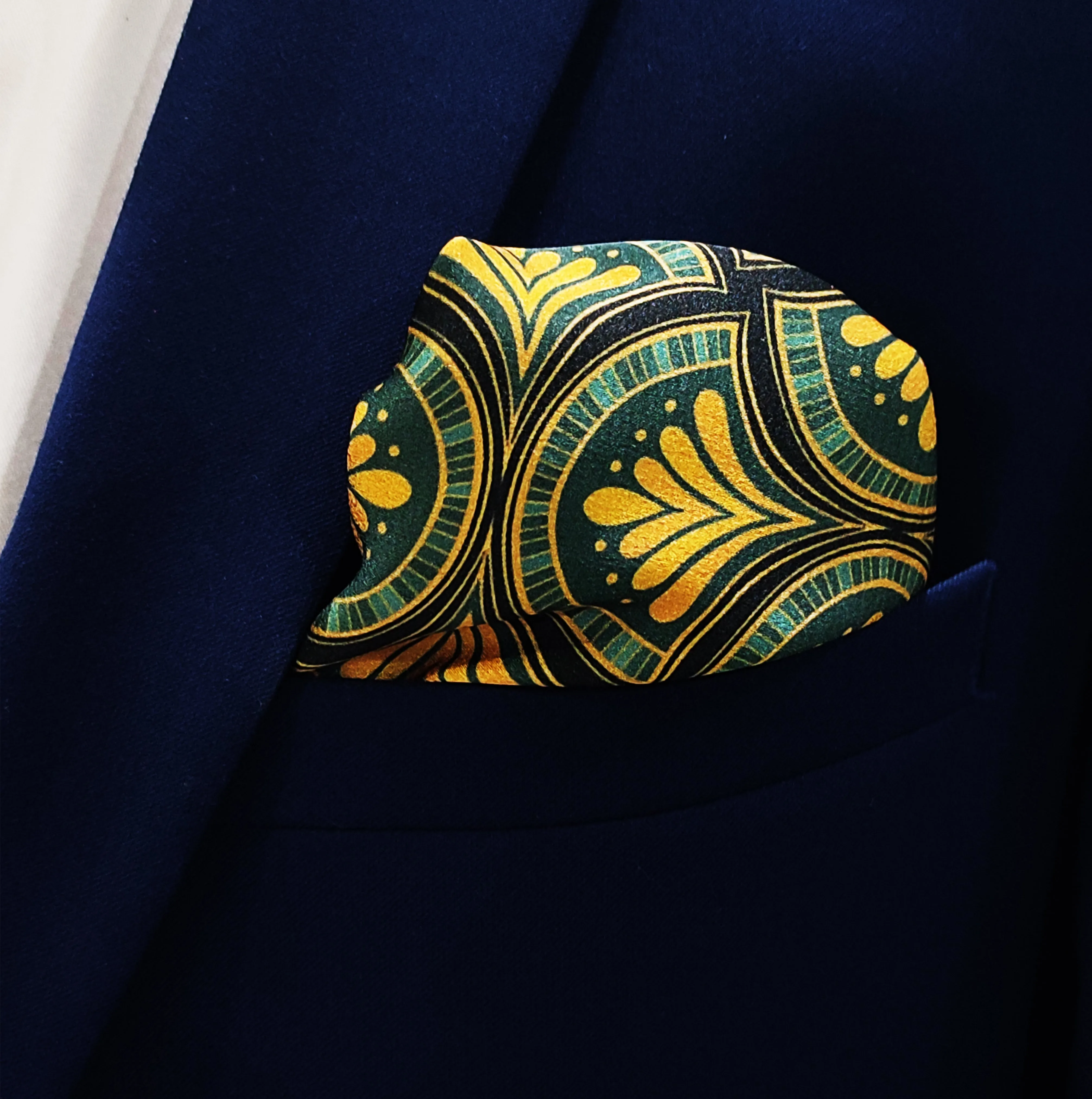 MUSTARD BOTANICAL – SILK POCKET SQUARES