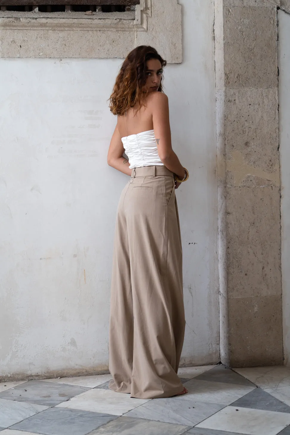 Nadine Tan Wide Leg Trouser