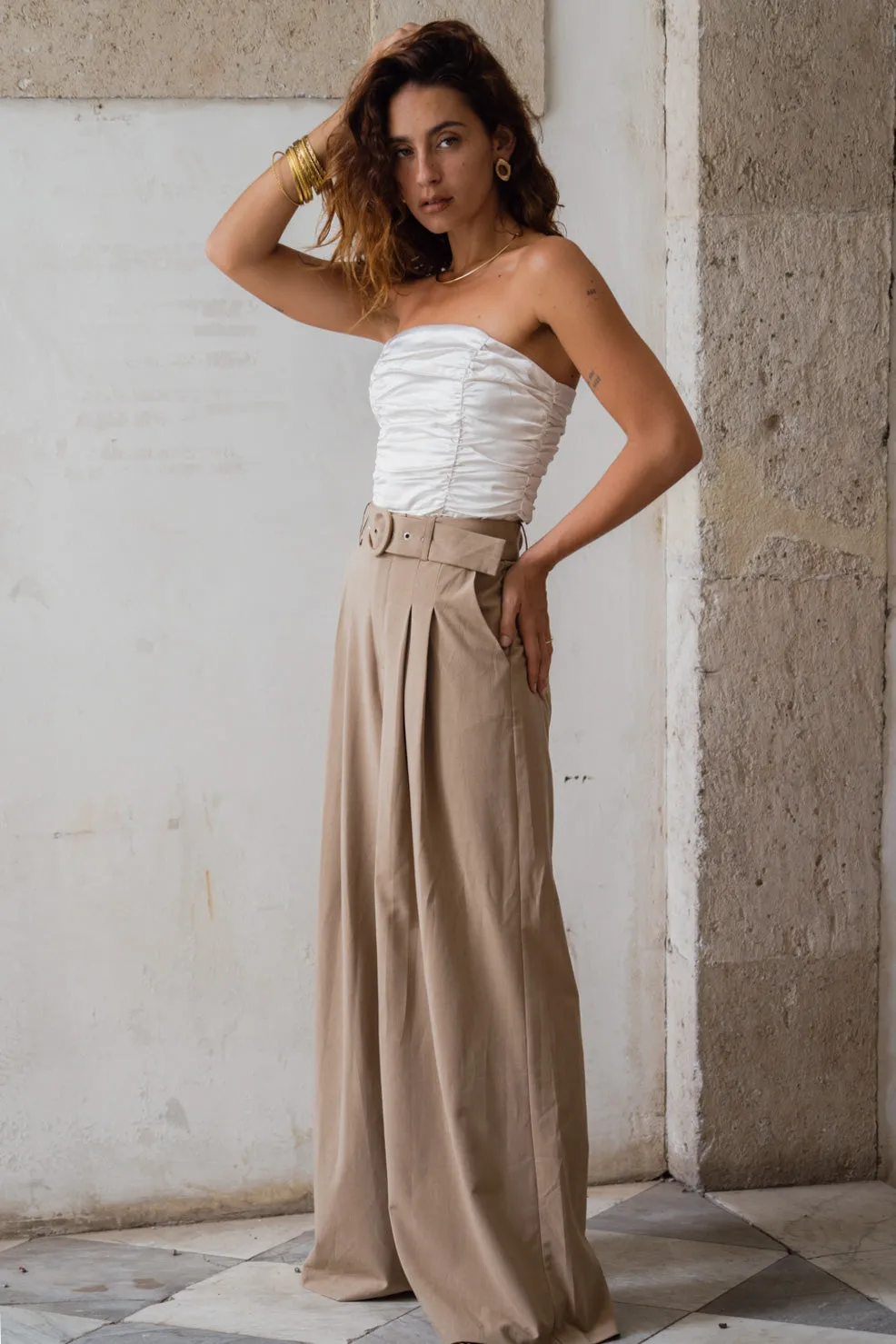 Nadine Tan Wide Leg Trouser