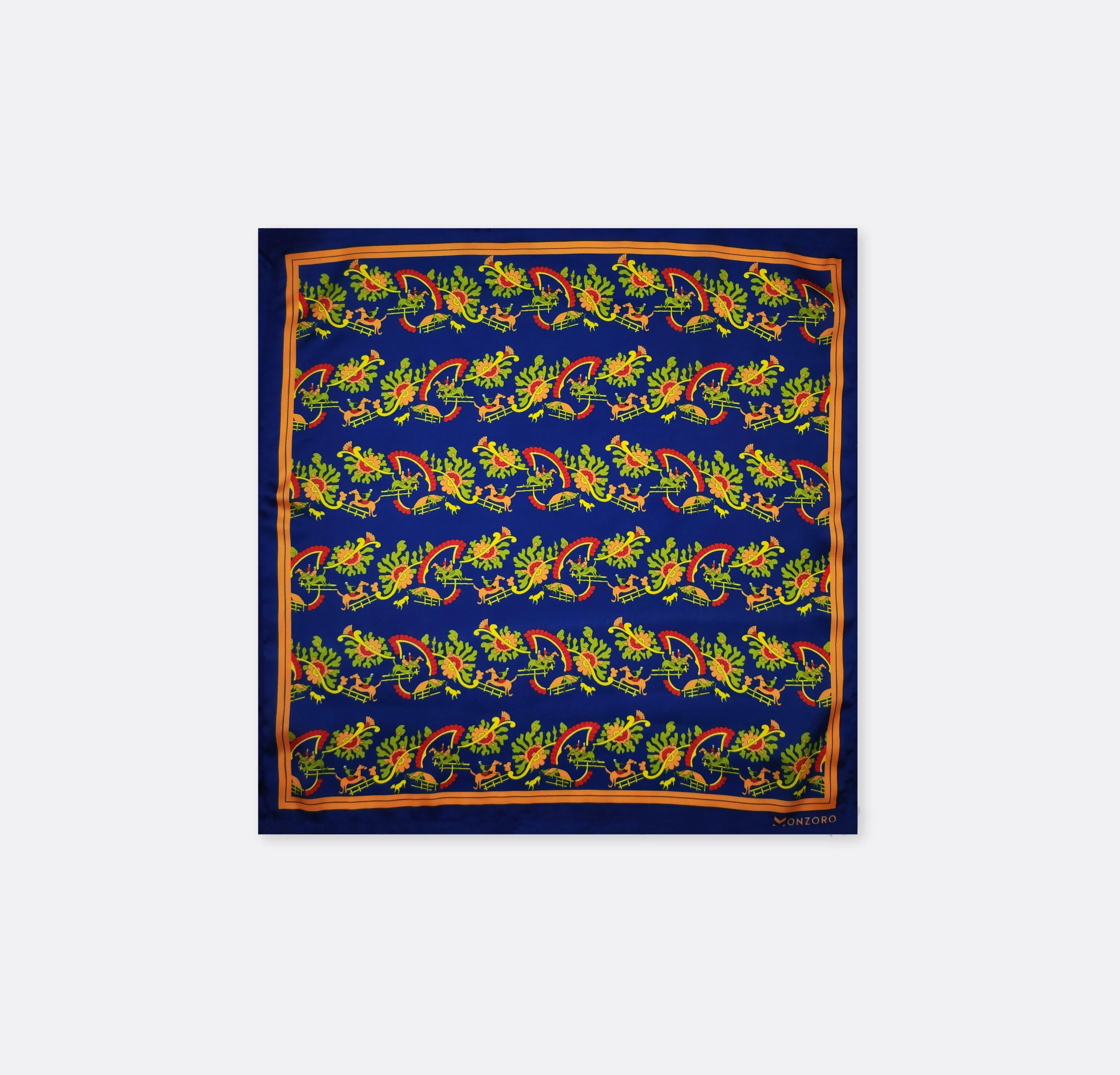 Navy Blue Paisley and Floral - Silk Pocket Squares