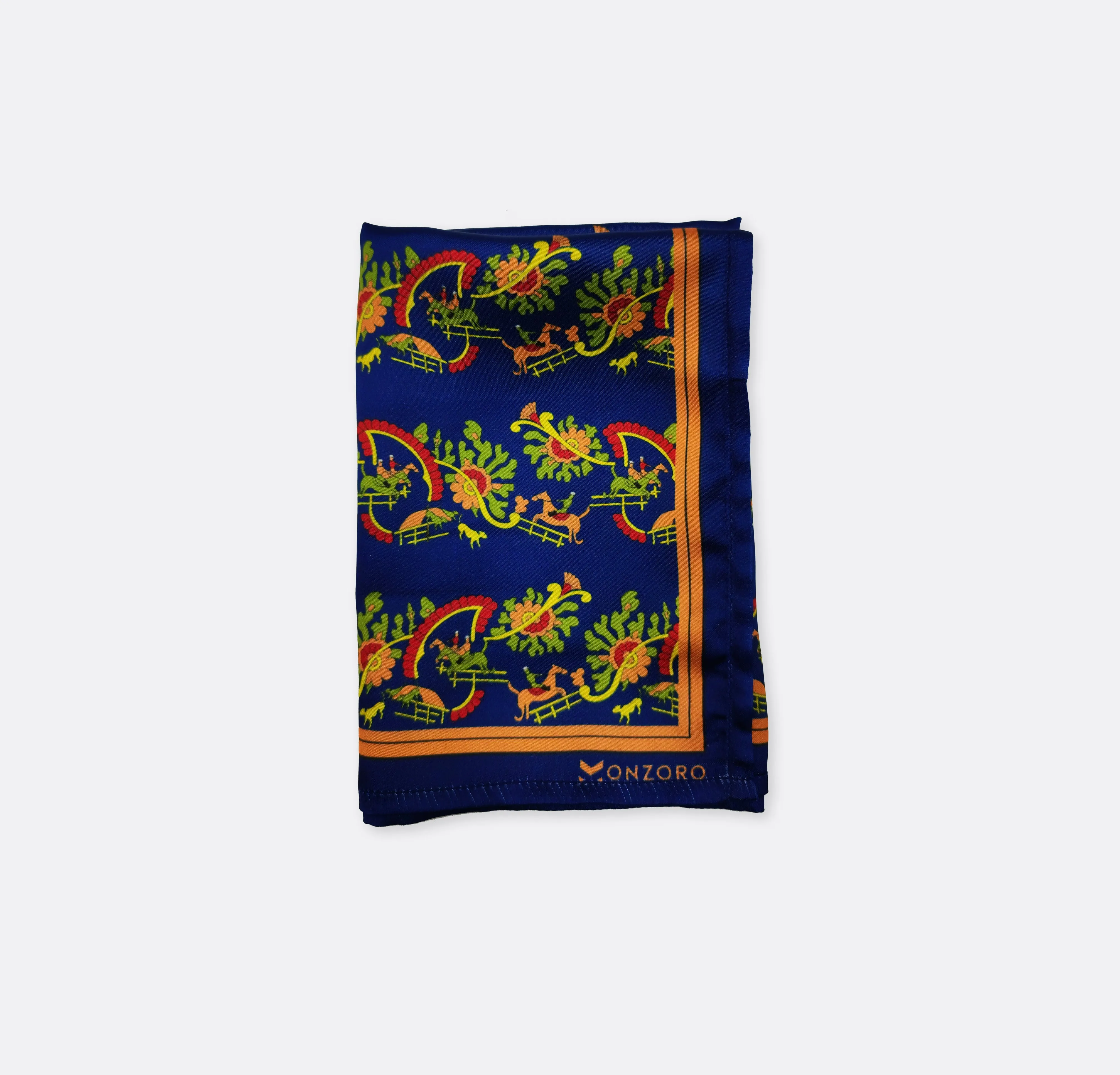 Navy Blue Paisley and Floral - Silk Pocket Squares
