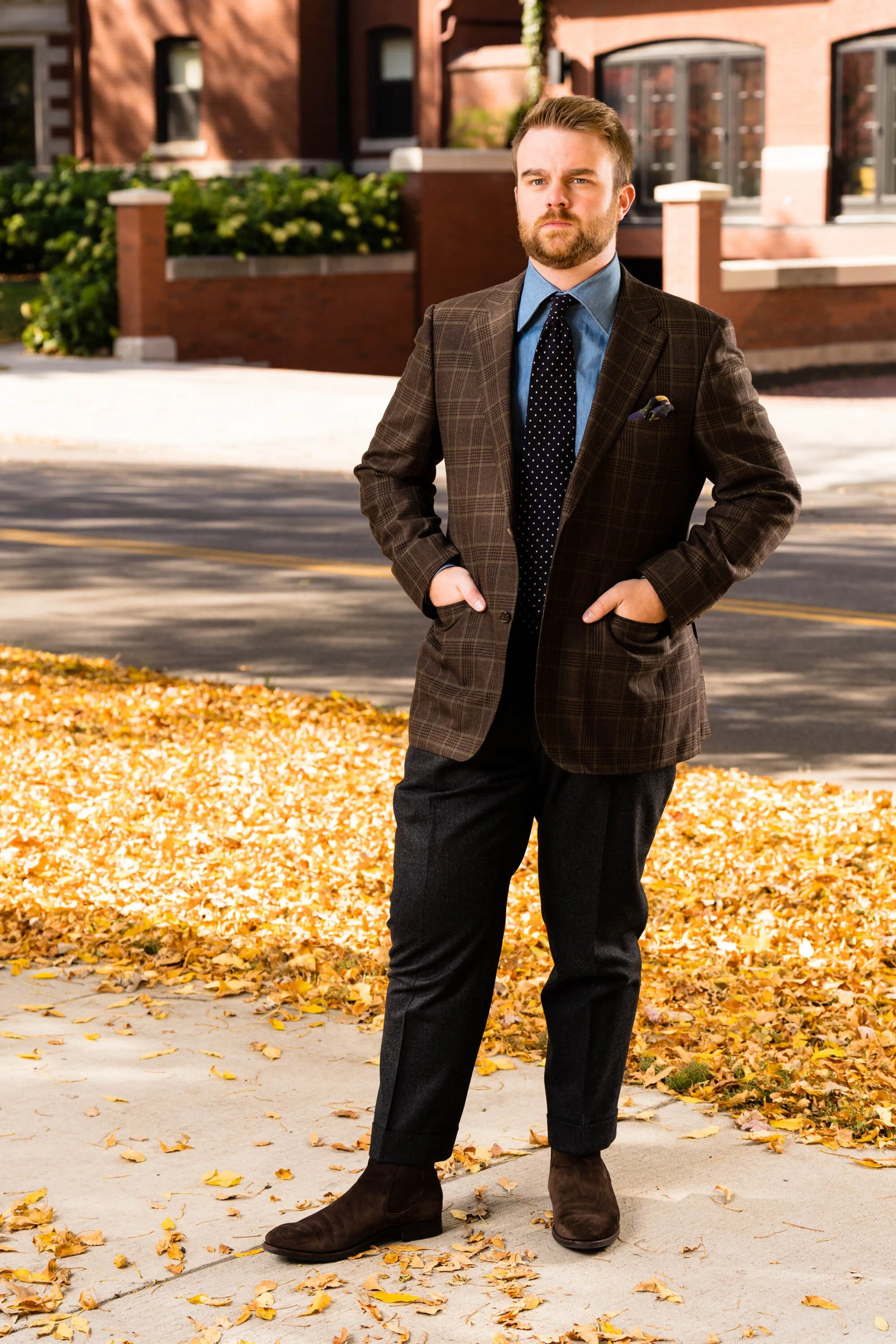 Navy Blue Rabbits Silk Wool Pocket Square