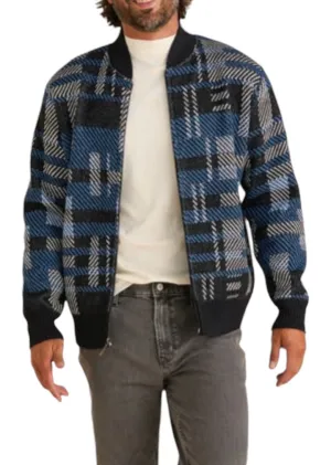 Navy Men's INSERCH Geometric Baseball Zipper Jacket Style No: SW609