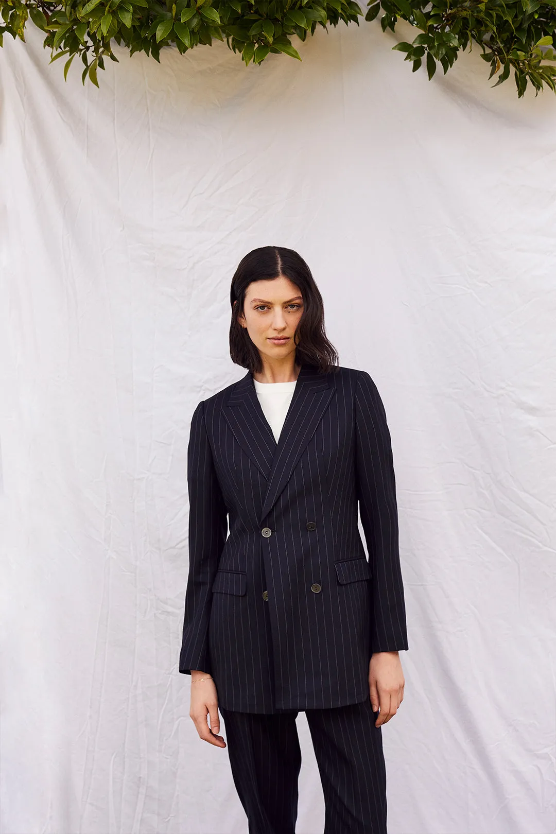 Navy Pinstripe Double Breasted Suit