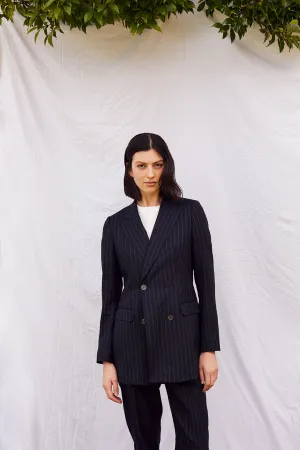 Navy Pinstripe Double Breasted Suit