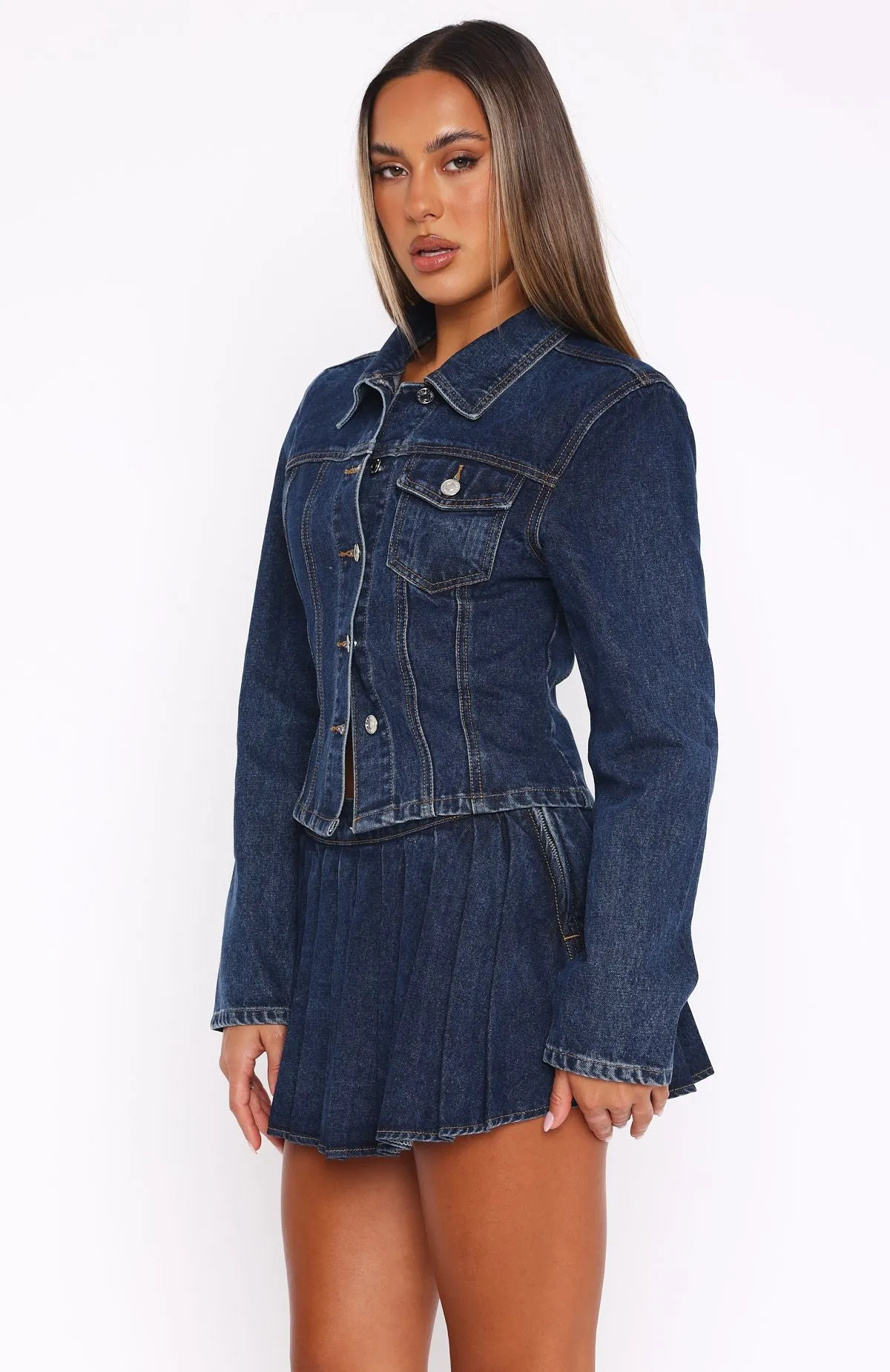 Occasion Dressing Ayla Denim Jacket Dark Blue