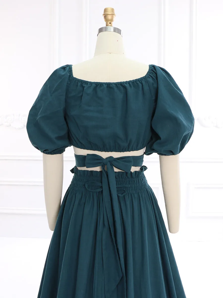 New 2 Piece Set Wrap Top with Skirt Boho Beach Photo Shoot Gown Fancy Photography Props YW231135