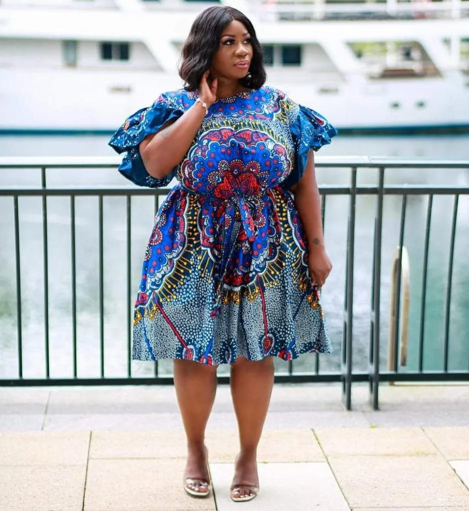 New in Nnaya  African Print Shift Dress