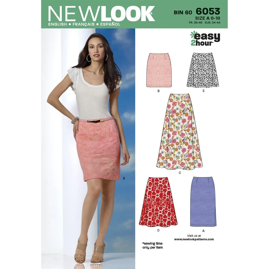 New Look Pattern 6053 Misses' Skirts