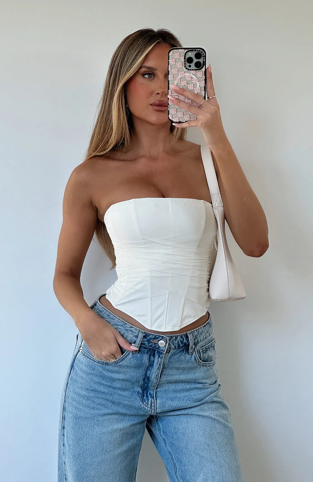 Reversible design Next To Nothing Strapless Bustier Cream