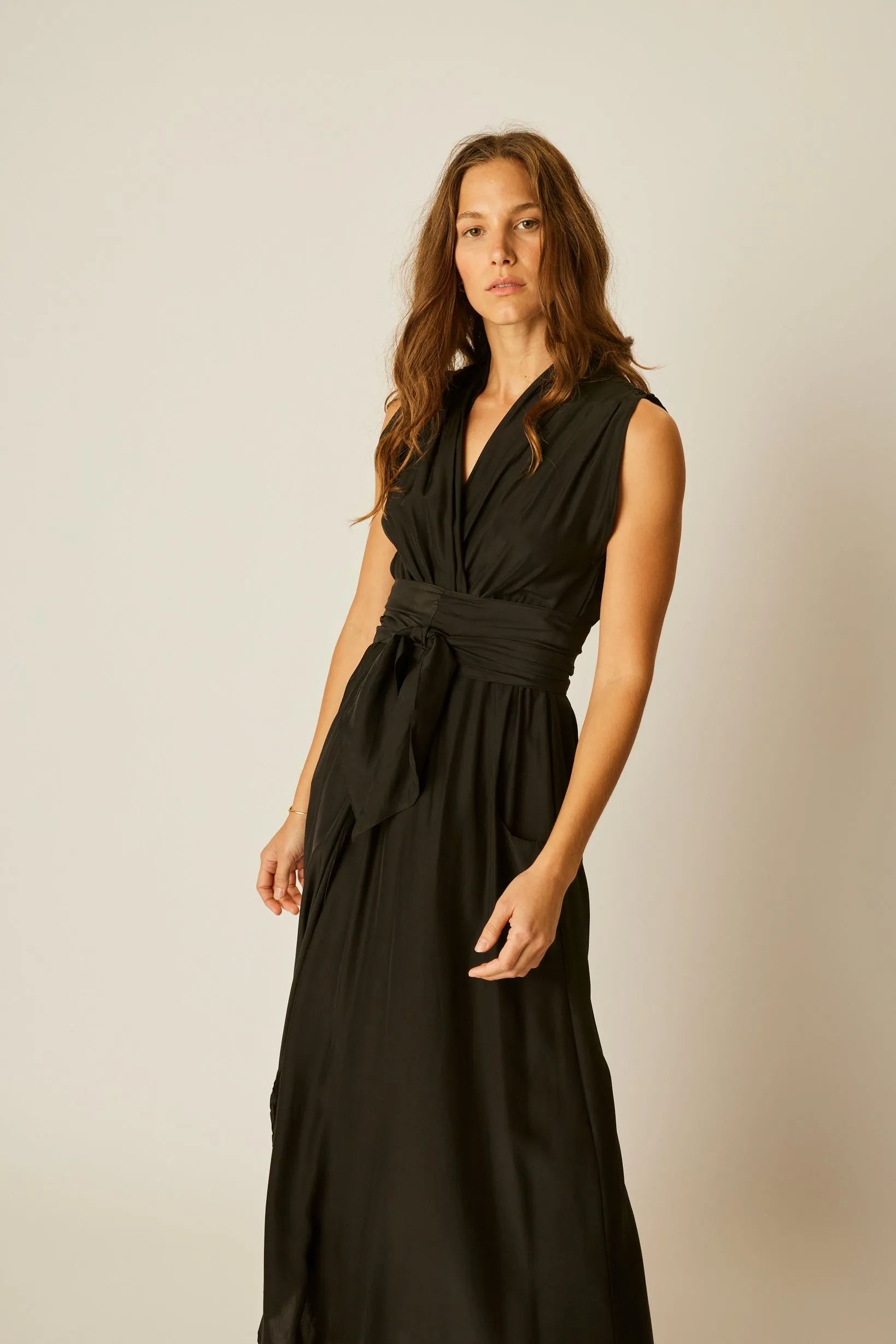 Color-Blocked Comfort waistband NICO SLEEVELESS MAXI