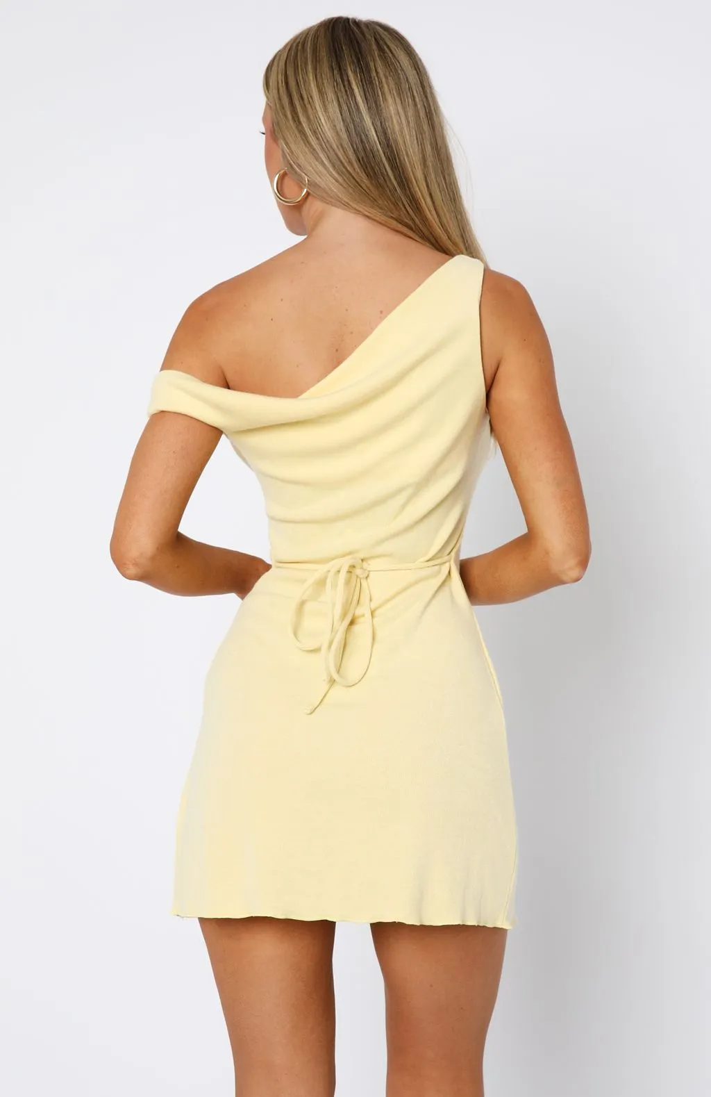 Nights Away Mini Dress Lemon Butter Soft Handfeel Layered Look