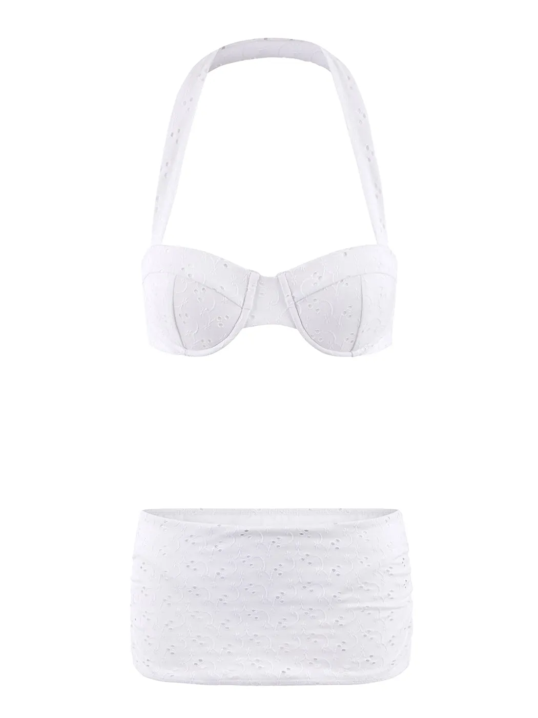 Priscilla Swim Skirt | Milk Eyelet Active Look MoistureControlLiner