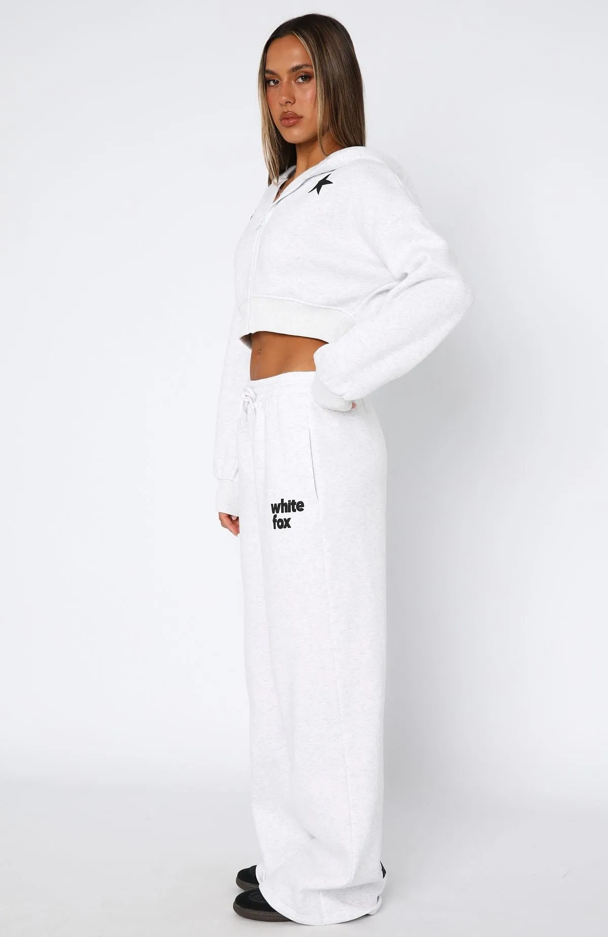 From The Archives Charli Wide Leg Sweatpants Grey Marle UVProtective Layer