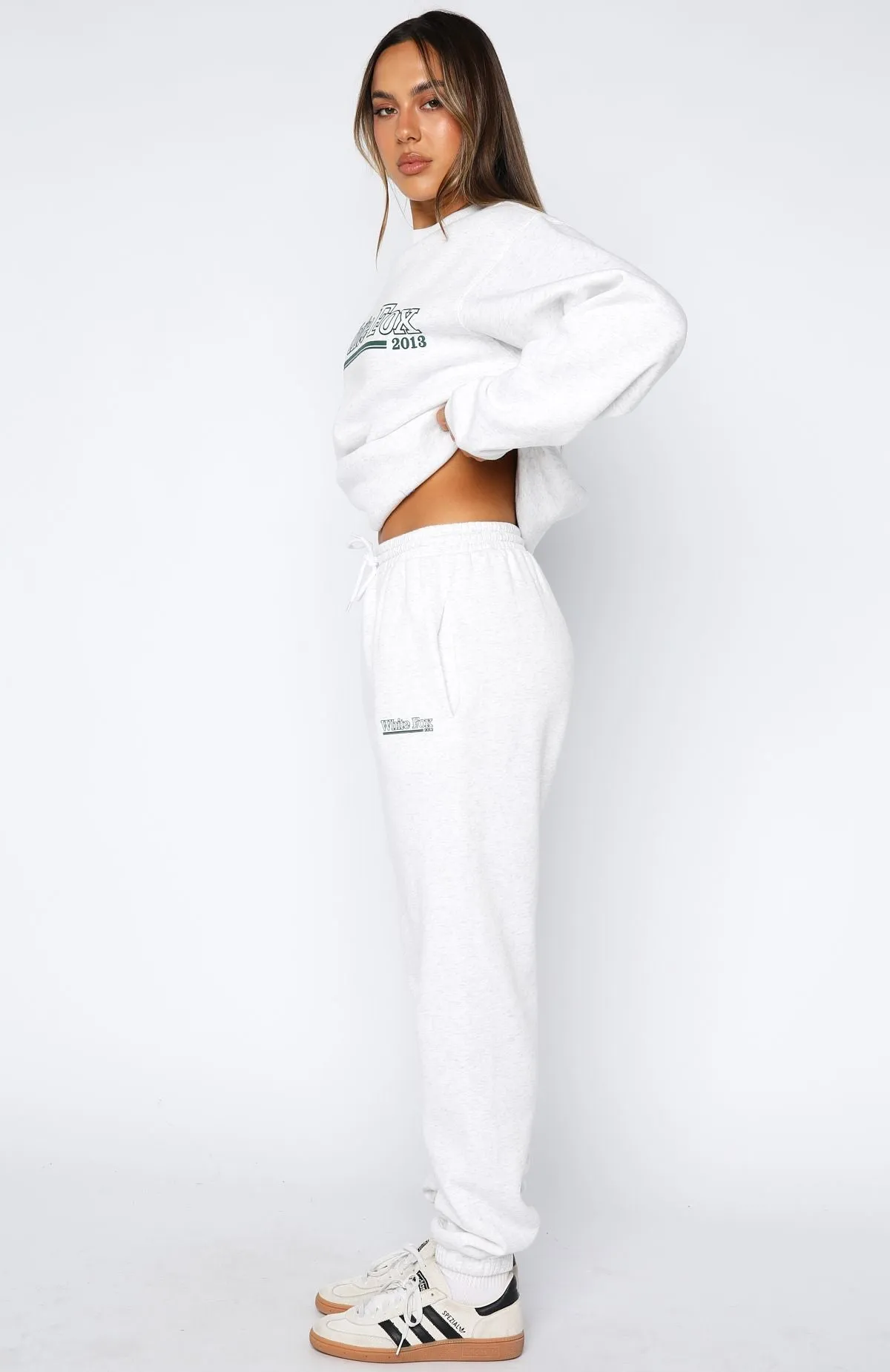 No Hesitation Sweatpants Grey Marle Warm Vibe Drop Shoulder