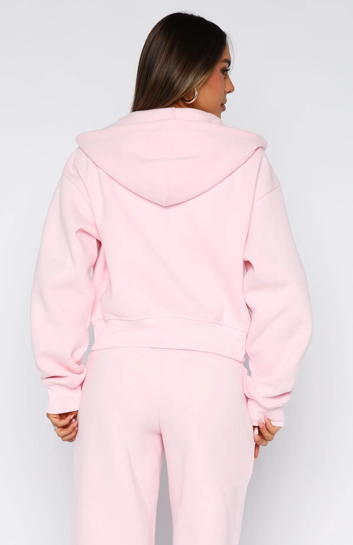 Smart touch Classic Comfort Come A Long Way Boxy Zip Front Hoodie Pink