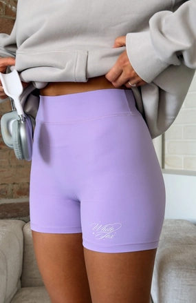 Love You Regardless Bike Shorts Lilac Chic Look