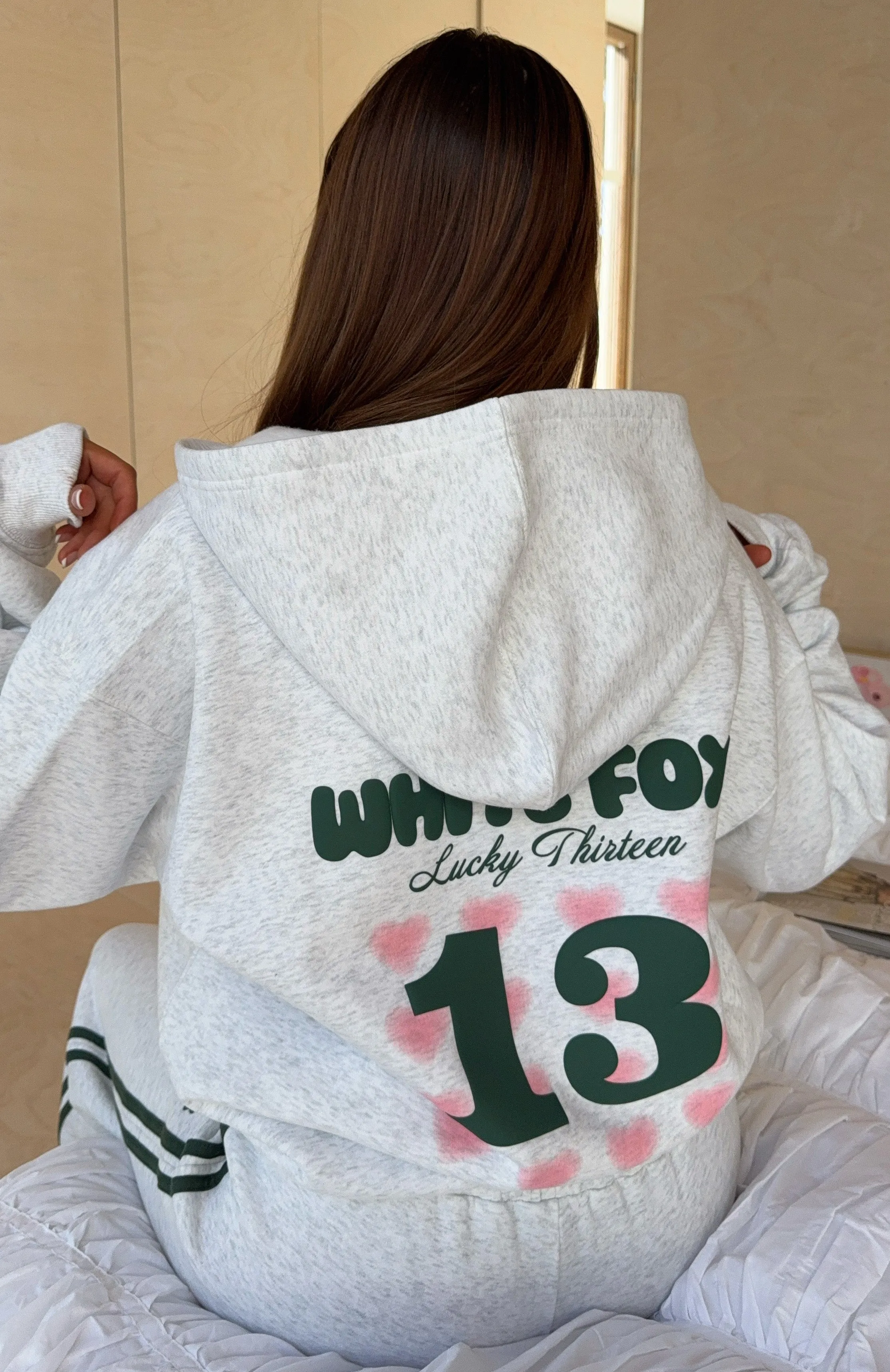 early morning Lucky Thirteen Charise Zip Front Hoodie Grey Marle