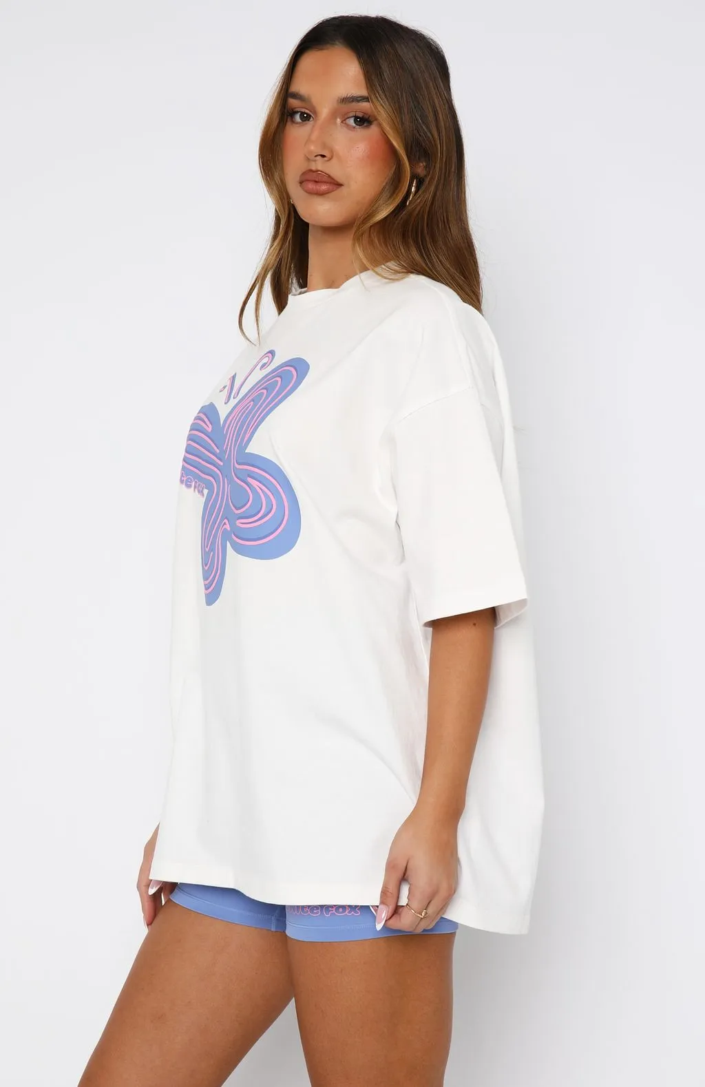 Free Spirited Oversized Tee White Thermal Regulation Fabric