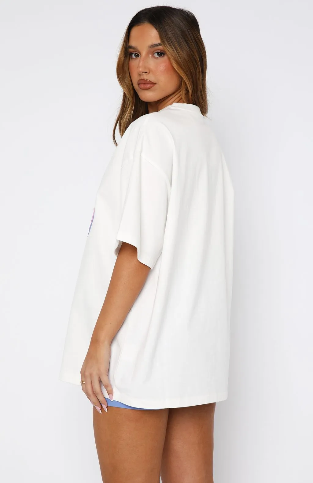 Free Spirited Oversized Tee White Sporty Sweatshirt Casual dress