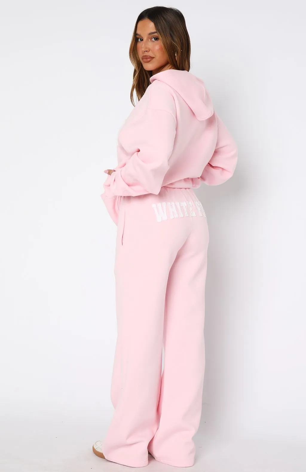 Shout It Out Wide Leg Sweatpants Pink Flexible Ribbing