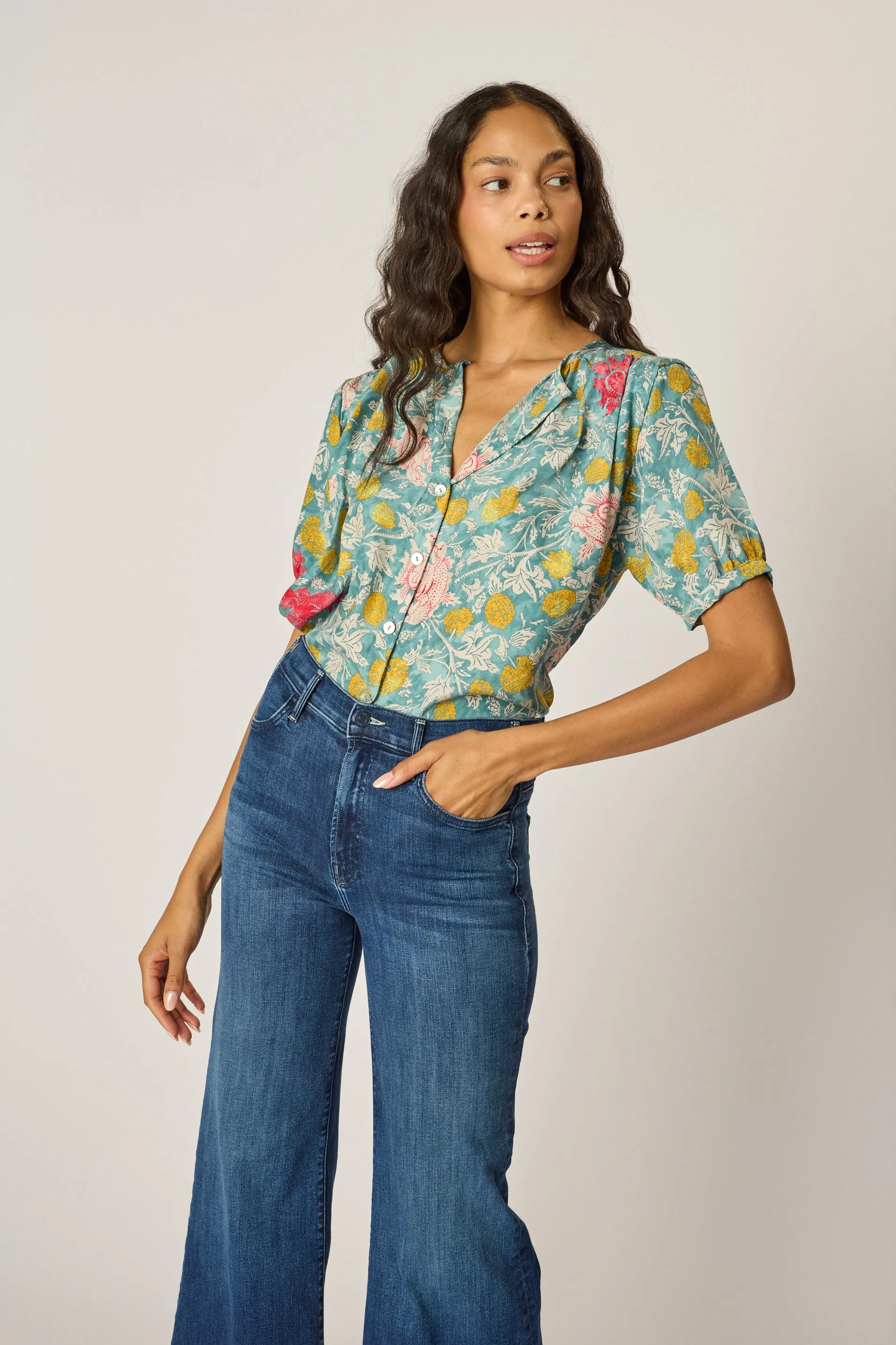 Contrast Stitch Quick-Dry Fabric VIOLET TOP