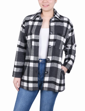 Microfiber Technology Easy Fit Long Sleeve Brushed Twill Shirtjacket