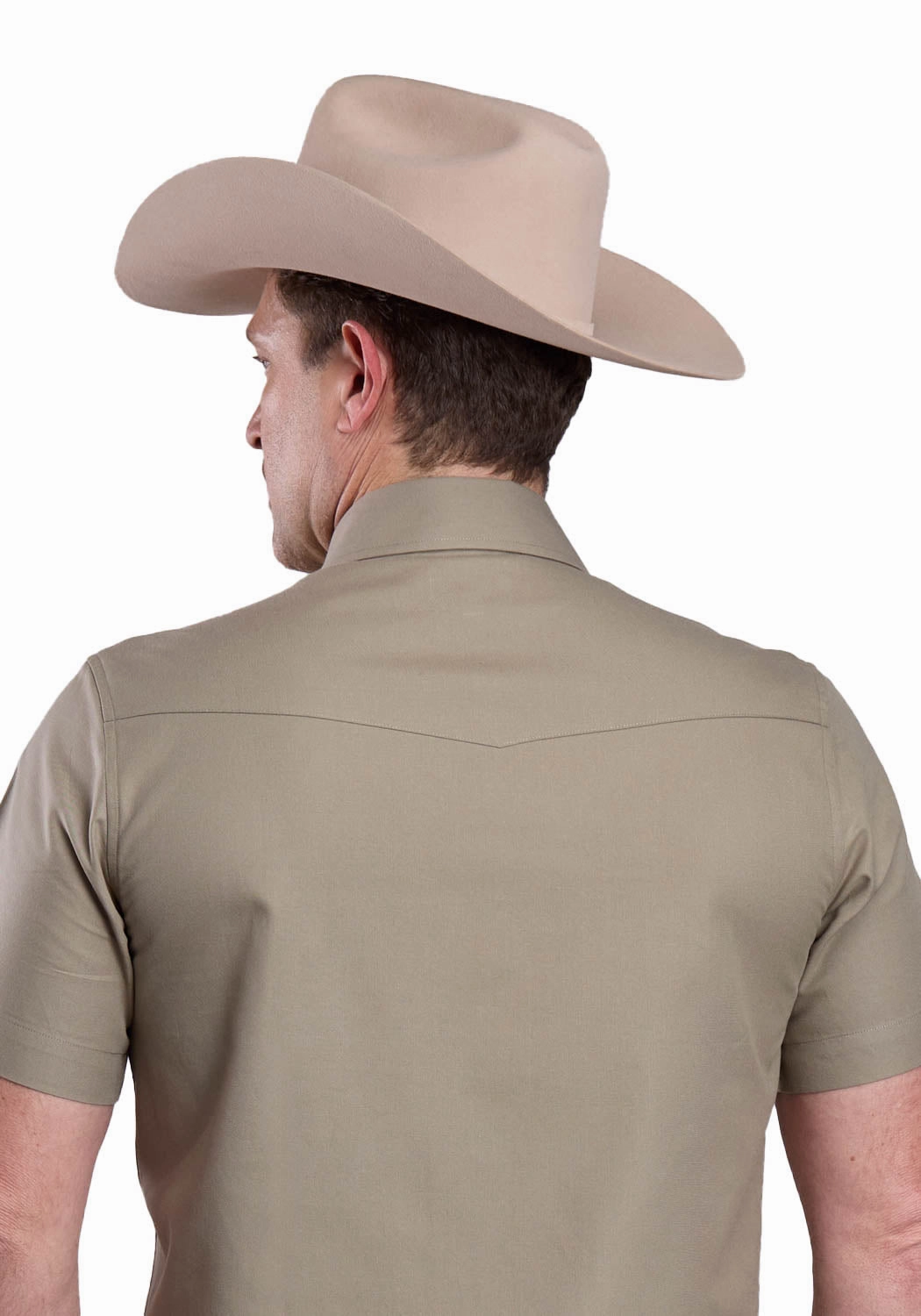 Stetson Mens 2768 Soft Oxford Dusty Olive 100% Cotton S/S Shirt Eco friendly materials