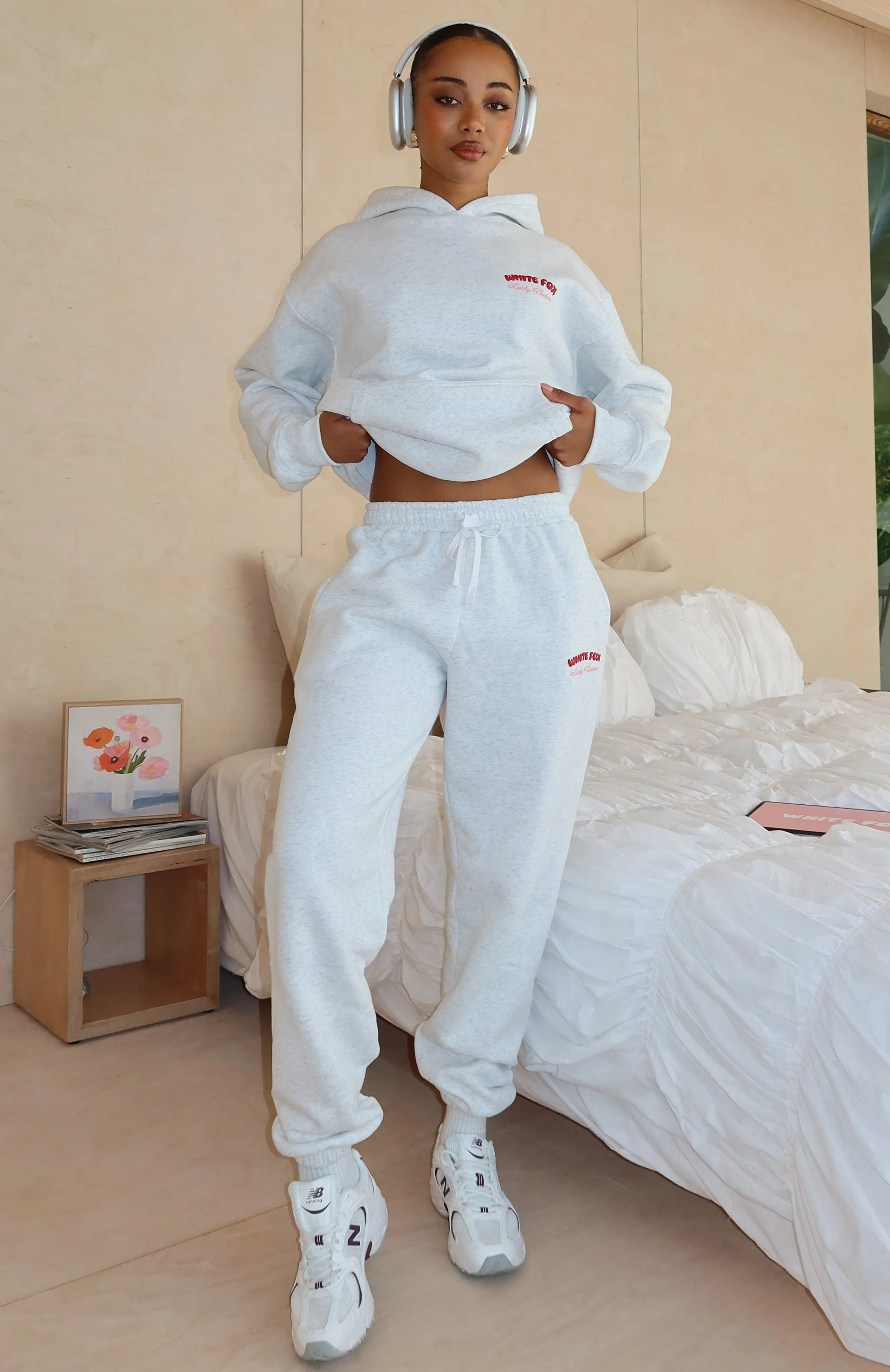 Lucky Thirteen Cheyenne Sweatpants Grey Marle Interlock Knit Body