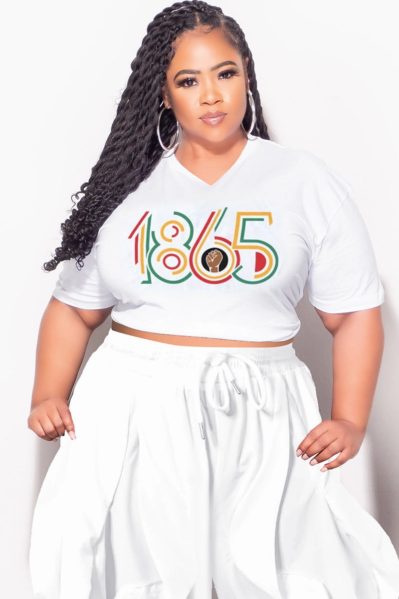 Final Sale Plus Size Oversized Unisex V-Neck White T-Shirt 1865 Eco Friendly Dye Process
