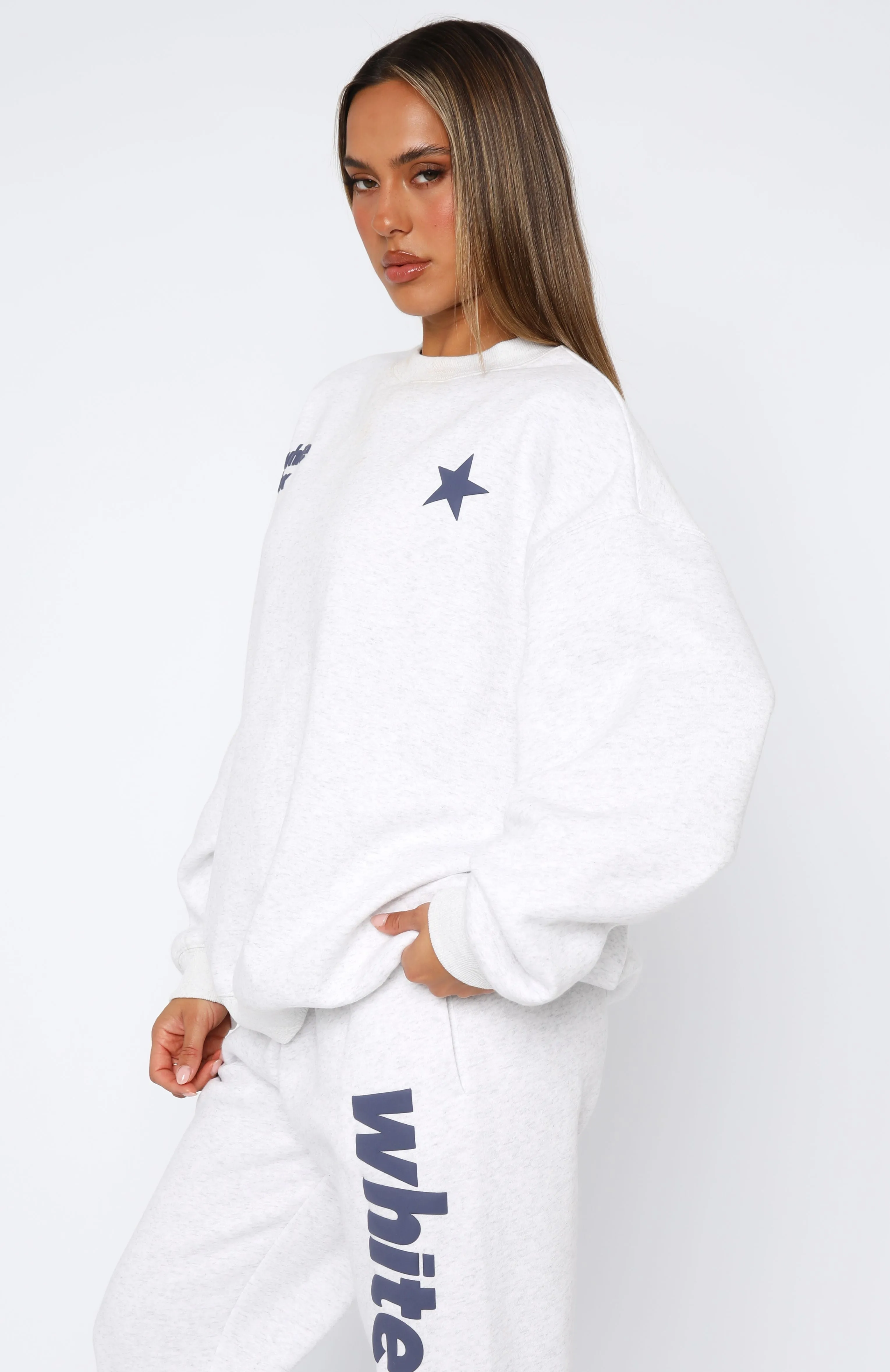 From The Archives Freya Oversized Sweater Grey Marle FadeResistant Dye Compression Knit Support